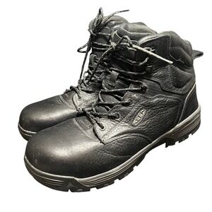 Keen Boots Mens Size 15 EE Wide Chicago Soft Toe Work Black Leather Waterproof